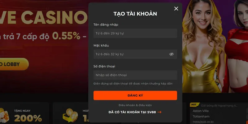 Hướng dẫn đăng ký tham gia SV88